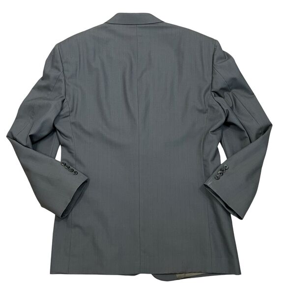 John Clarenton Sports Blazer Jacket Men's 44R Gray 2 Button Single Breast Suit - Picture 3 of 14